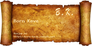 Born Keve névjegykártya